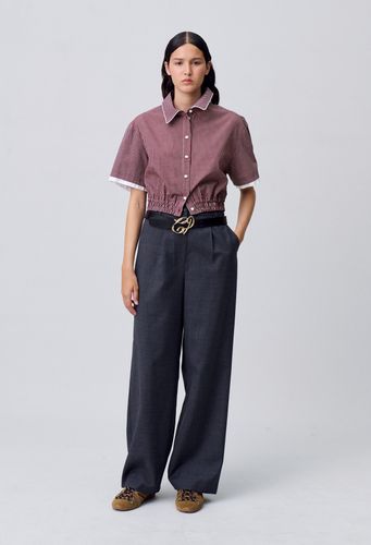 Chemise courte carreaux - Claudie Pierlot - Modalova
