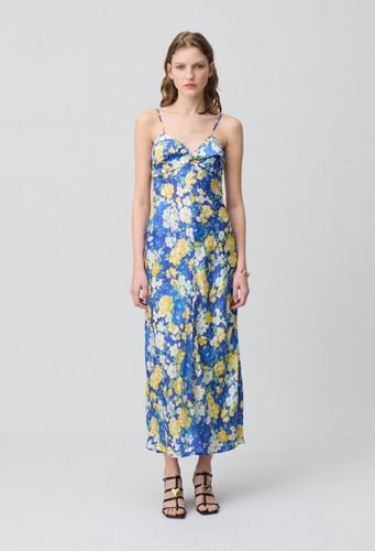 Robe longue satinée florale - Claudie Pierlot - Modalova