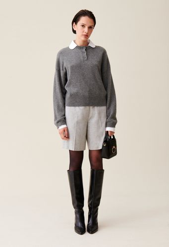 Pull cachemire gris col amovible - Claudie Pierlot - Modalova