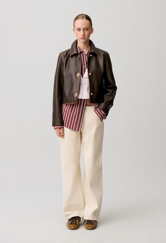 Veste courte cuir vieilli - Claudie Pierlot - Modalova