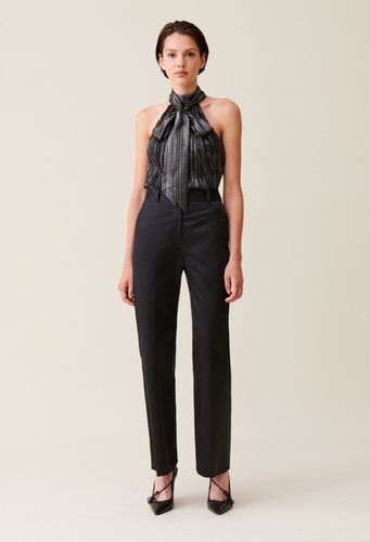 Pantalon satiné slim droit noir - Claudie Pierlot - Modalova