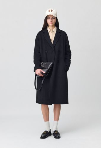 Manteau noir droit mi-long - Claudie Pierlot - Modalova