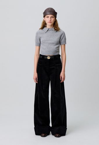 Pantalon large velours - Claudie Pierlot - Modalova