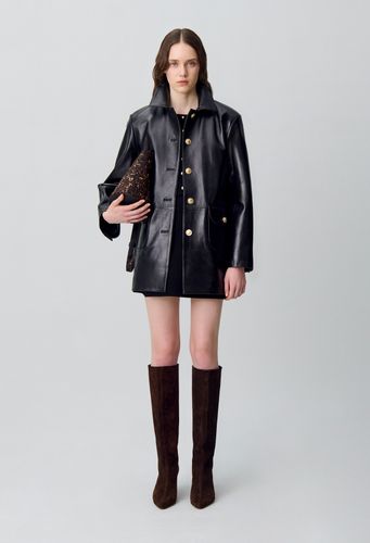 Veste large cuir - Claudie Pierlot - Modalova