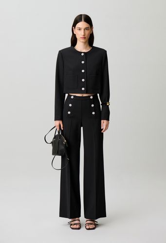 Pantalon jambes droites boutons bijoux - Claudie Pierlot - Modalova