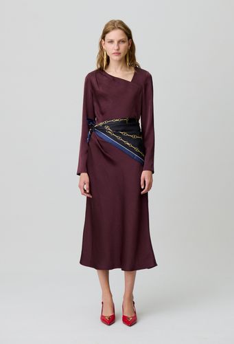 Robe longue satinée asymétrique - Claudie Pierlot - Modalova