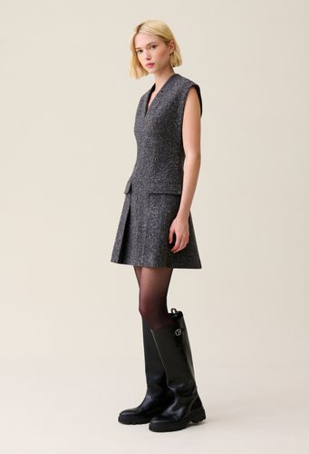 Robe grise cintrée tailleur tweed - Claudie Pierlot - Modalova