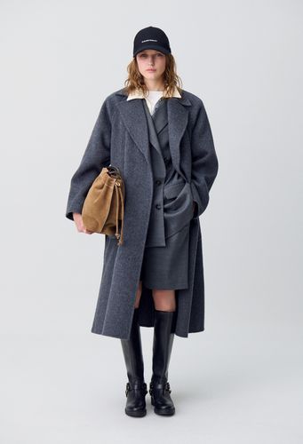 Manteau long ceinturé laine - Claudie Pierlot - Modalova