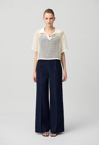 Pantalon droit rayé à pont - Claudie Pierlot - Modalova