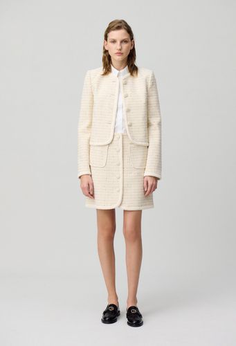 Jupe courte tweed boutonnée - Claudie Pierlot - Modalova