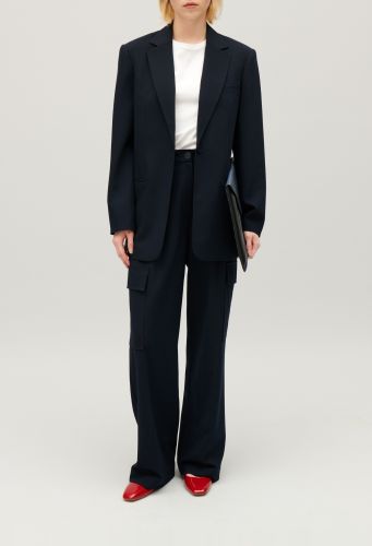 Veste tailleur oversize marine - Claudie Pierlot - Modalova