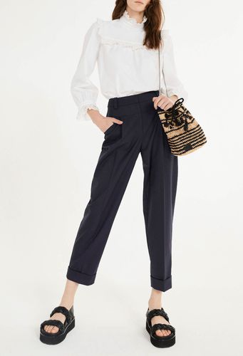 Pantalon à revers laine traçable - Claudie Pierlot - Modalova