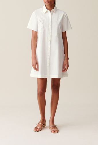 Robe chemise courte brodée - Claudie Pierlot - Modalova