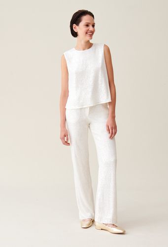 Pantalon à sequins blanc - Claudie Pierlot - Modalova