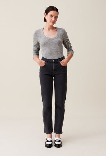 Top maille ajusté col rond gris - Claudie Pierlot - Modalova