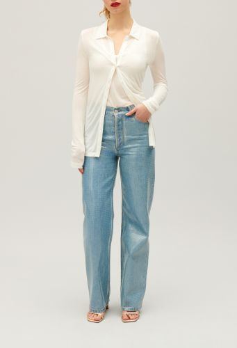 Jean Claude droit effet pailleté bleu - Claudie Pierlot - Modalova