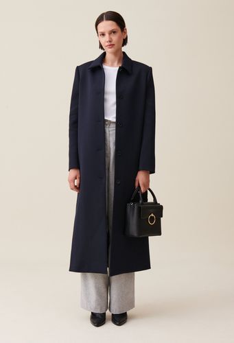 Manteau long coupe droite bleu - Claudie Pierlot - Modalova