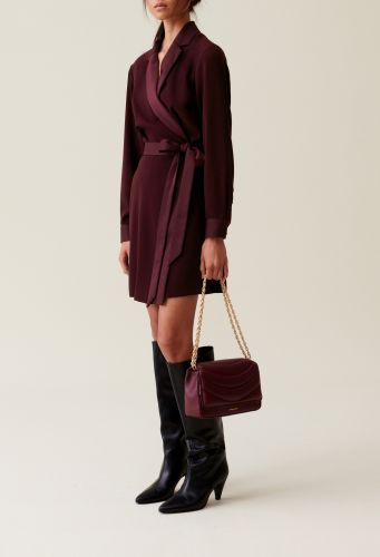 Robe cache-caur col tailleur - Claudie Pierlot - Modalova