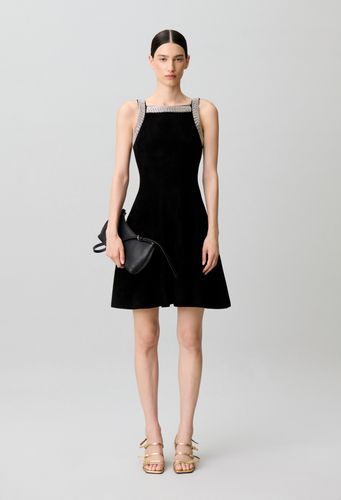 Robe évasée maille velours perles - Claudie Pierlot - Modalova