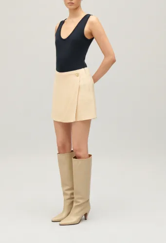 Jupe short portefeuille beige - Claudie Pierlot - Modalova