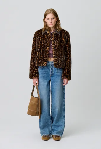 Manteau fausse fourrure léopard - Claudie Pierlot - Modalova