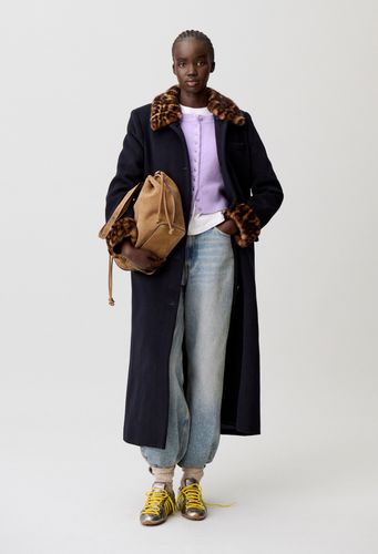 Manteau long laine léopard - Claudie Pierlot - Modalova
