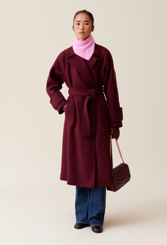 Manteau long esprit trench bordeaux - Claudie Pierlot - Modalova