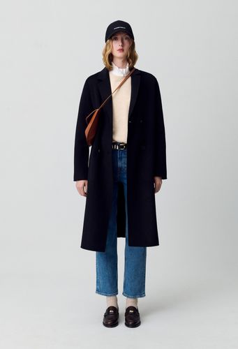 Manteau noir droit mi-long - Claudie Pierlot - Modalova