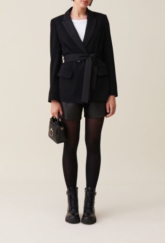 Veste tailleur boutonnée ceinturée - Claudie Pierlot - Modalova