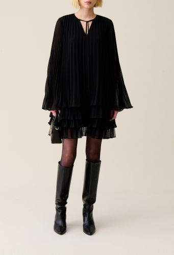 Robe courte noire volantée - Claudie Pierlot - Modalova