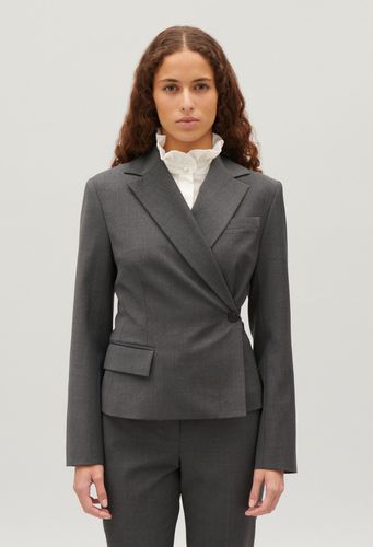 Veste tailleur cache-caur gris chiné - Claudie Pierlot - Modalova