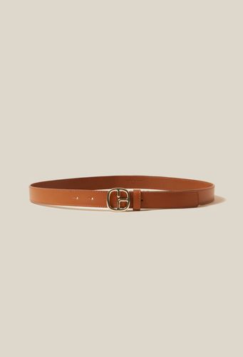 Ceinture cuir monogramme marron - Claudie Pierlot - Modalova