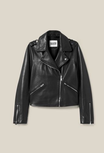 Veste cuir lisse cintrée - Claudie Pierlot - Modalova