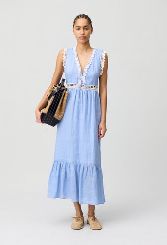 Robe longue rayée dentelle - Claudie Pierlot - Modalova