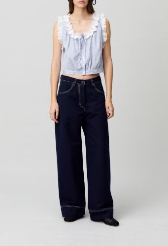 Top dentelle à carreaux - Claudie Pierlot - Modalova