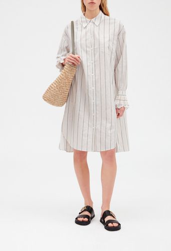 Robe chemise midi coton et lin - Claudie Pierlot - Modalova