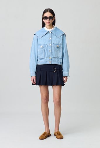 Veste jean denim col large - Claudie Pierlot - Modalova