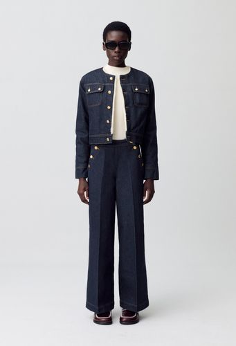 Veste denim fausse fourrure - Claudie Pierlot - Modalova