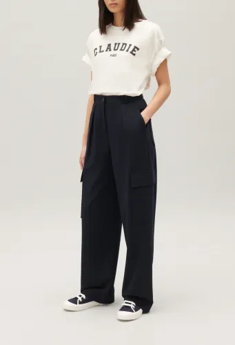 Pantalon cargo marine - Claudie Pierlot - Modalova