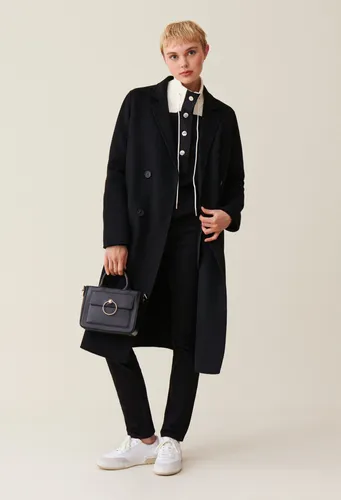 Manteau noir droit mi-long - Claudie Pierlot - Modalova