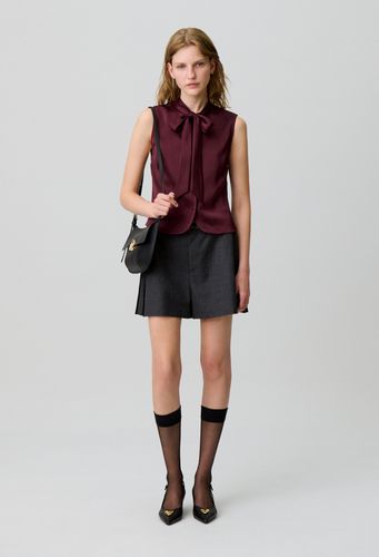Chemise satinée sans manches - Claudie Pierlot - Modalova