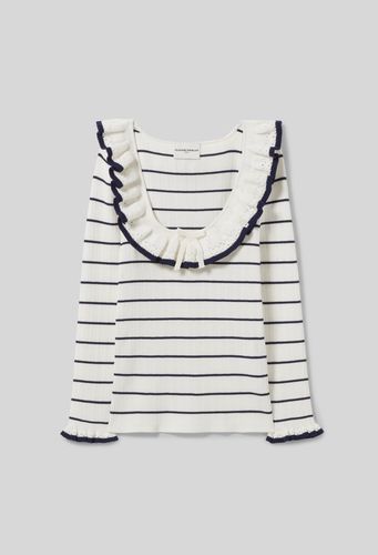 Top maille fine rayé volanté - Claudie Pierlot - Modalova