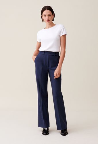 Pantalon tailleur laine marine - Claudie Pierlot - Modalova