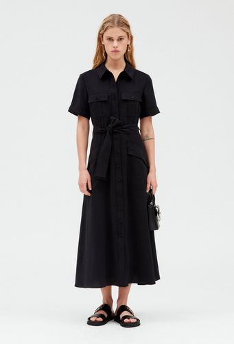 Robe midi fluide manches courtes - Claudie Pierlot - Modalova