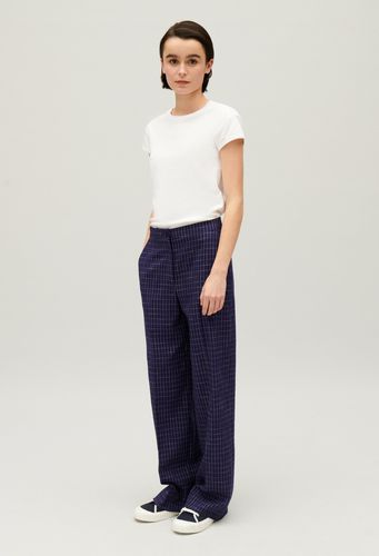 Pantalon costume carreaux indigo - Claudie Pierlot - Modalova