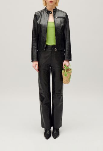 Pantalon cuir noir - Claudie Pierlot - Modalova