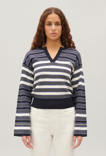 Pull col tunisien marine écru - Claudie Pierlot - Modalova