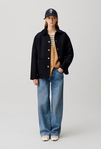 Manteau droit court laine - Claudie Pierlot - Modalova