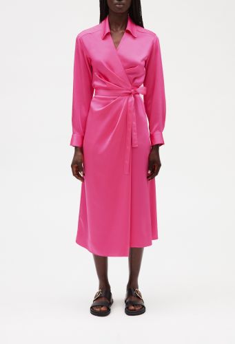 Robe midi portefeuille rose - Claudie Pierlot - Modalova