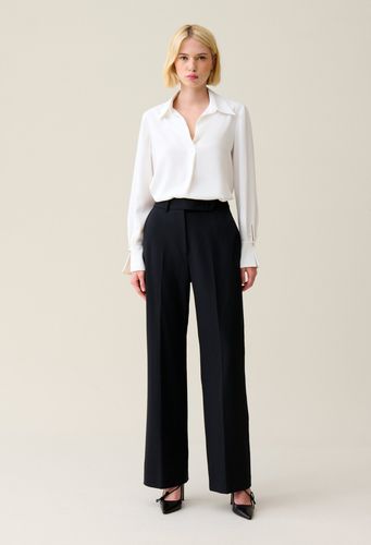 Pantalon tailleur laine marine - Claudie Pierlot - Modalova